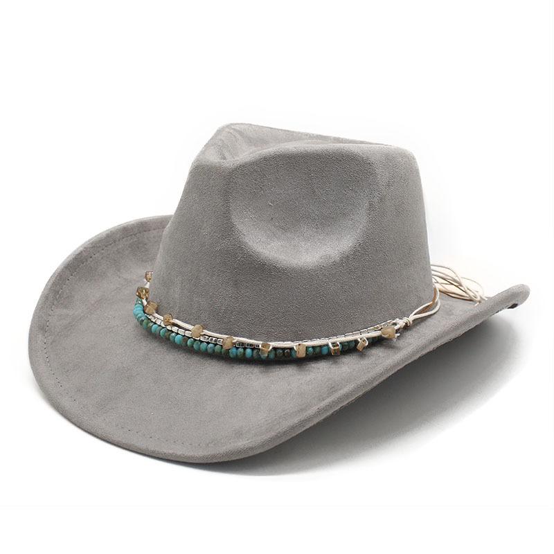 Premium Suede Retro Western Cowboy Felt Hat for Men and Women