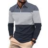 Polo la modă pentru bărbați, cu mânecă lungă imprimată, buzunar cu fermoar, polo sport pentru bărbați, hanorac cu dungi