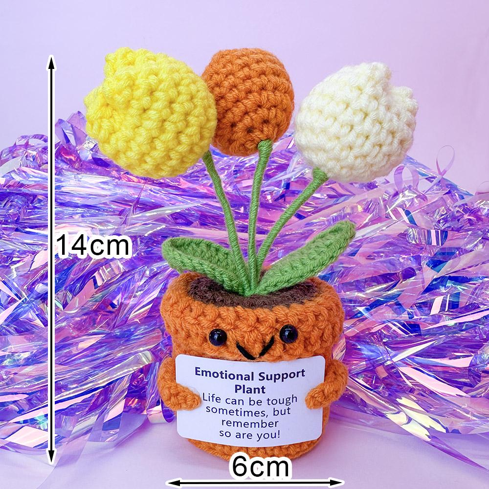 Positive Energy Potato Pocket Hug Handmade Animalcrochet Mini Doll Funny Wool Gift For Friends Or Lover Emotional Support Plant