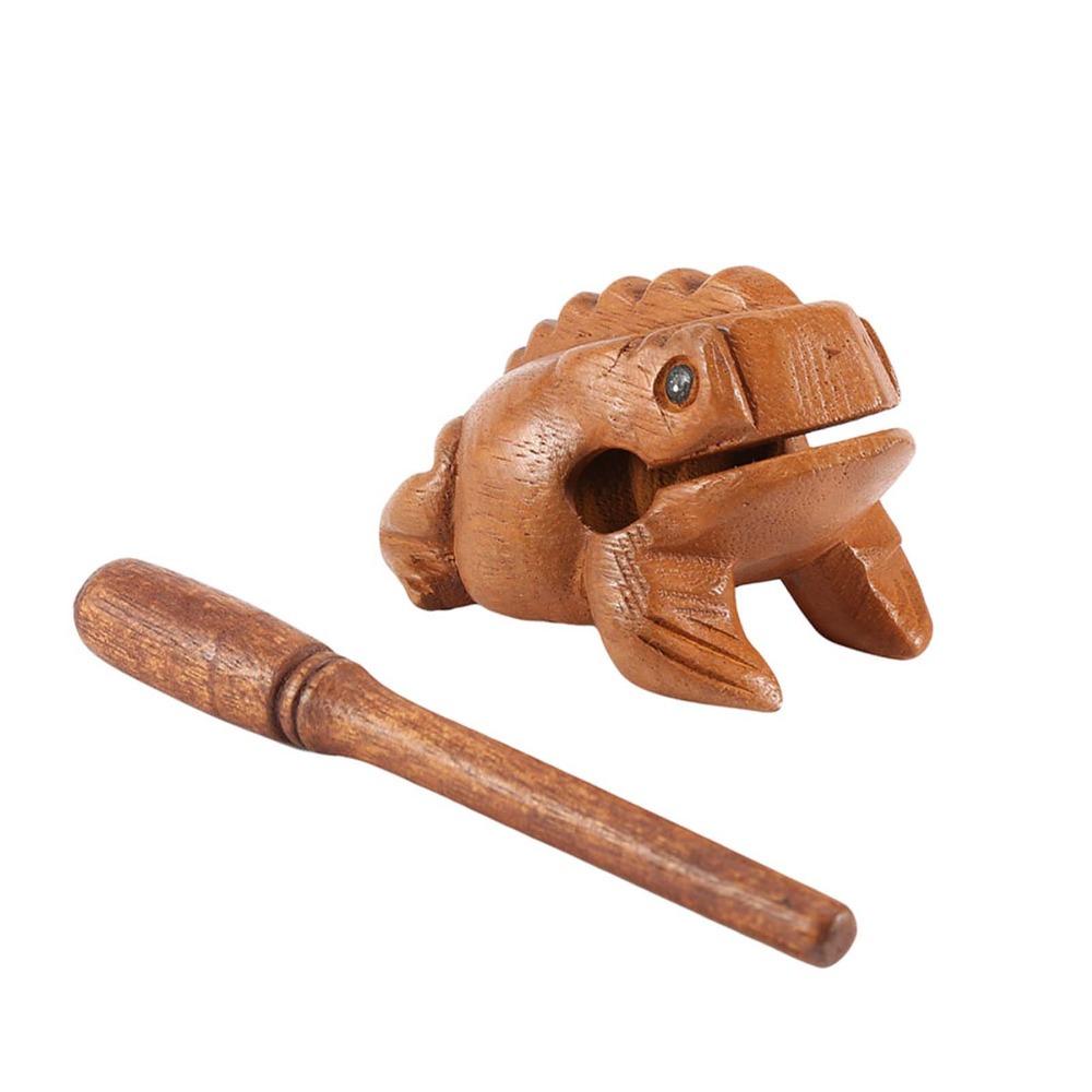 Wooden Wood Frog Percussion Instrument Yeliow Frog Sound Making Ornament Personal Collection