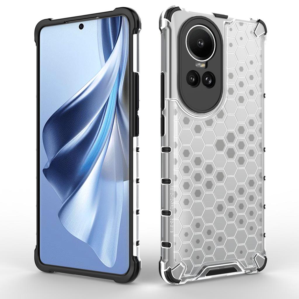 Für Oppo Reno10 5G (Global)/Reno10 Pro 5G (Global) Hülle Wabenmuster TPU+PC Smartphone-Hülle