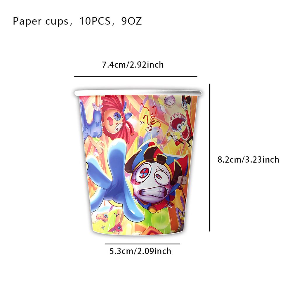 The Amazing Digital Circus Tableware W/ Plates, Cups, Napkins, a Tablecloth