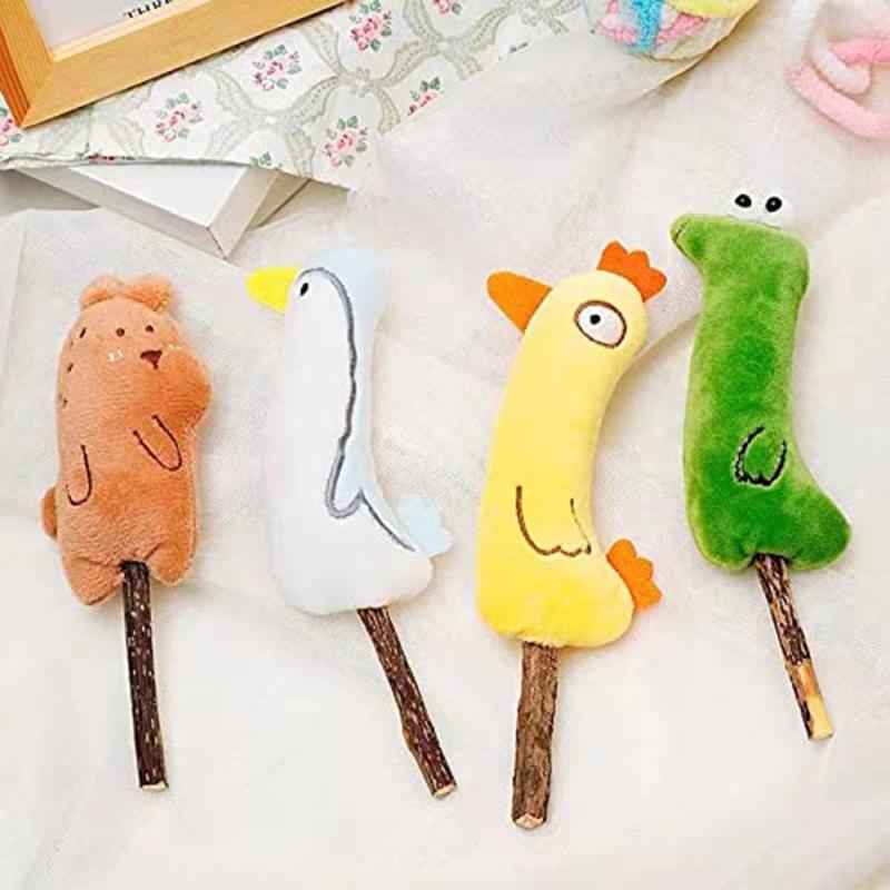 Pp Cotton + Mutianli Cat  Teeth  Cleaning  Snacks  Toys Colorful Cute Cartoon Shape Catnip Molar
