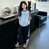 Summer Fashionable Short-sleeved Suit For Boys And Girls, Thin Children's Sports T-shirt And Trousers Two-piece Set