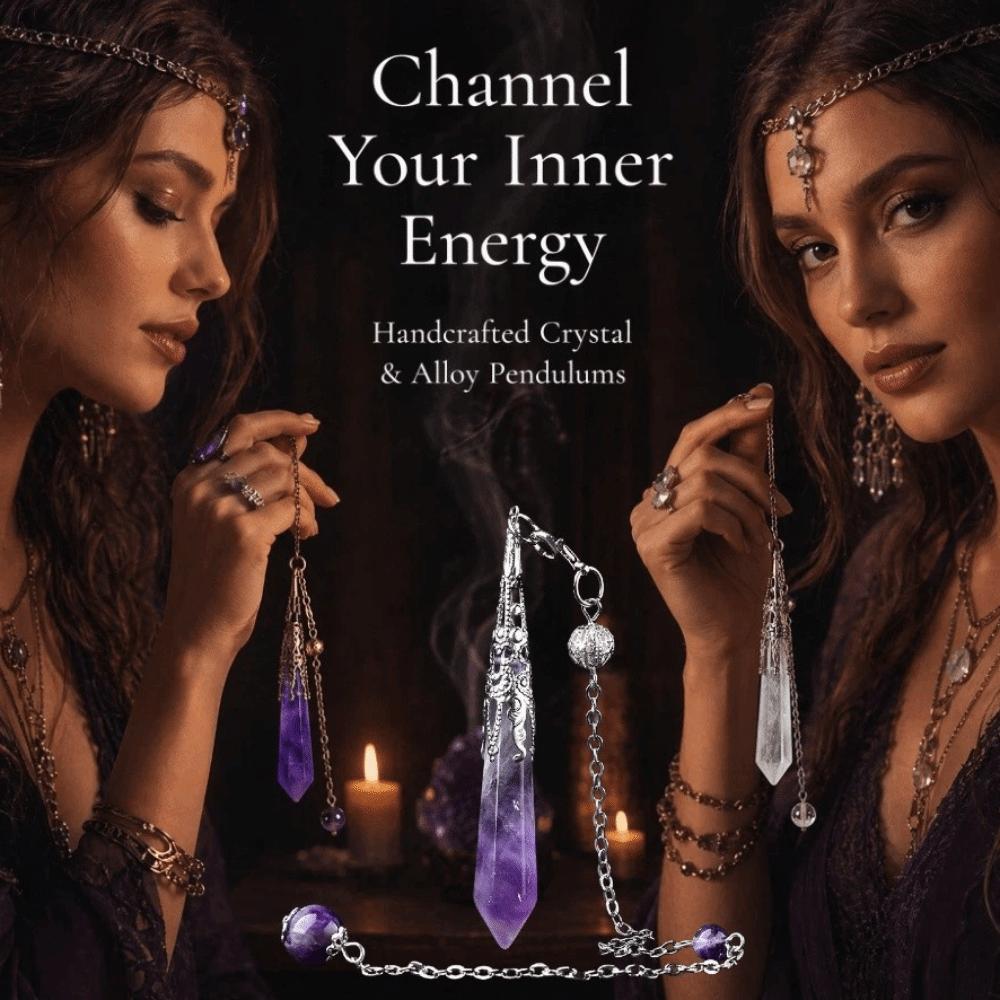Pointed Meditation Natural Crystal Pendulums Energy Witch Spiritual Pendulos  Jewelry Gift