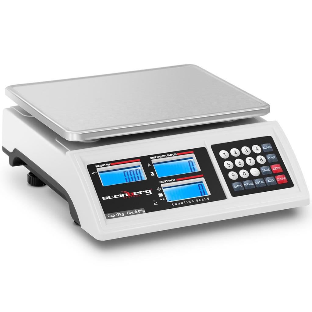 Kommersiell butiksvåg räknevåg LCD RS232 3000 g 005 g