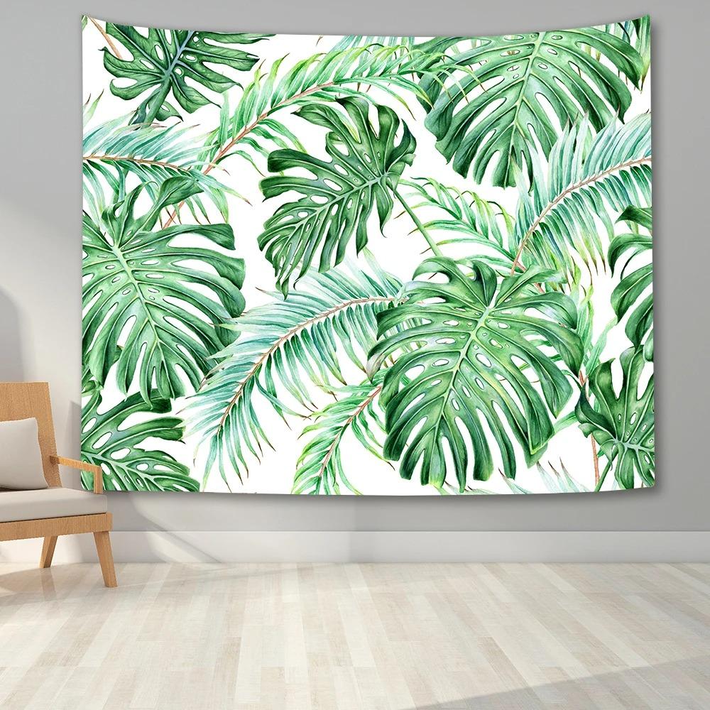 Office Living Room Tapestry Tropical Plant Leaves Hanging Cloth Home Wall Decoration Tapestry