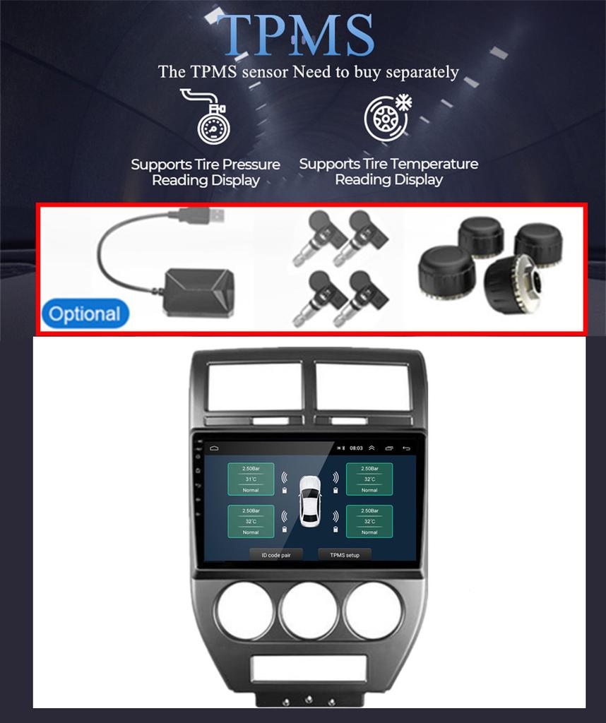 10.1''  Car Stereo Radio Mirror Link OBD RDS For Jeep Compass 2007-09