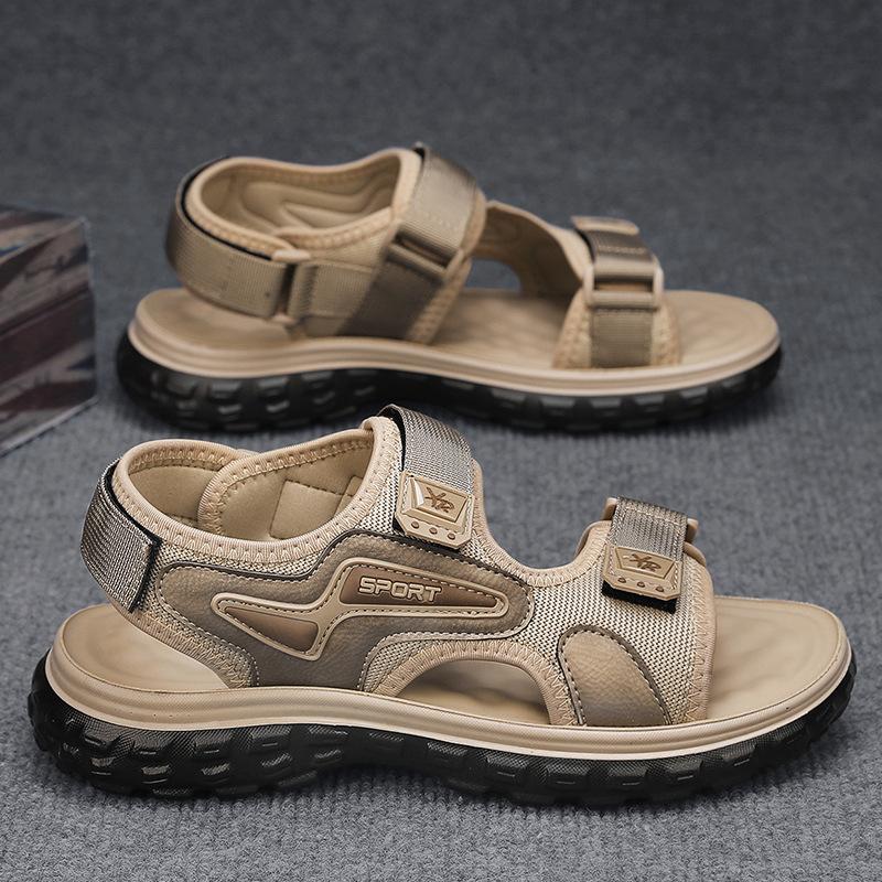 

Sandals men s summer non-slip and deodorant outer wear beach sandals casual sports driving wear-resistant work men s slippers 44 хакі