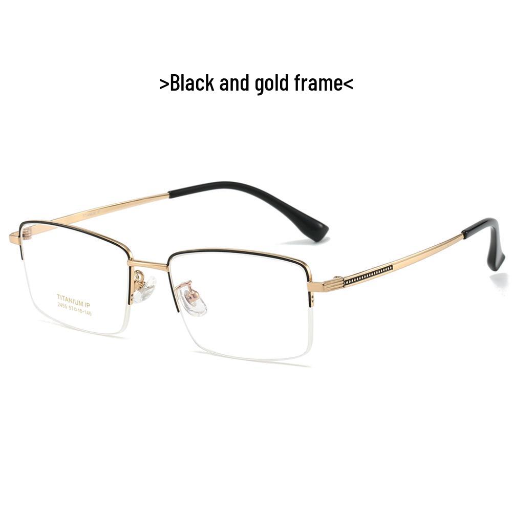 Summer Lightweight Titanium Half-Rim Business Glasses for Men and Women - Anti-Blue Light Myopia Protection