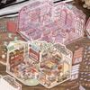 PET Die Cut 3D Scene Stickers Shop Theme Mini Landscape Sticker Stacking Stickers  Children Gifts