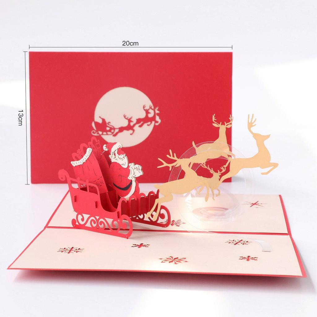 Weihnachtsbaum 3D Pop-Up Karte Weihnachten Funkelnde Fantasie Grußkarte Weihnachtsbaum Segensgeschenk Nachrichtenkarte