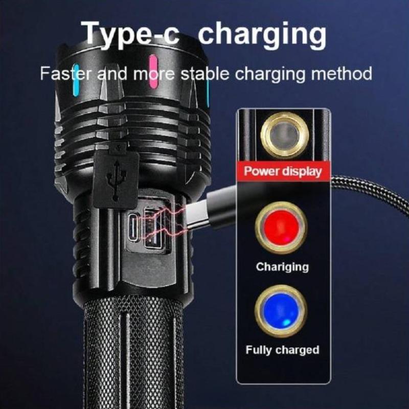 8000000LM Super Powerful Flashlight 800W Rechargeable Torch Light 2000 Meters High Power LED Flashlights Waterproof Lantern