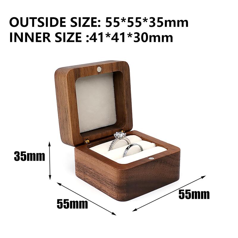 Wood Jewelry Box Wedding Ring Box Earring Rings Organizer Box Gift Package Case