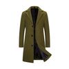 Frühling Herbst Neue Lange Baumwolle Mantel Neue Wollmischung Reine Farbe Casual Business Mode Herrenbekleidung Schlank Windjacke