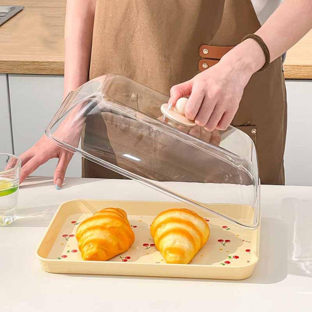 Lightweight Rectangular Storage Tray Cherry Pattern Serving Tray Plastic Dessert Tray  Food Serving