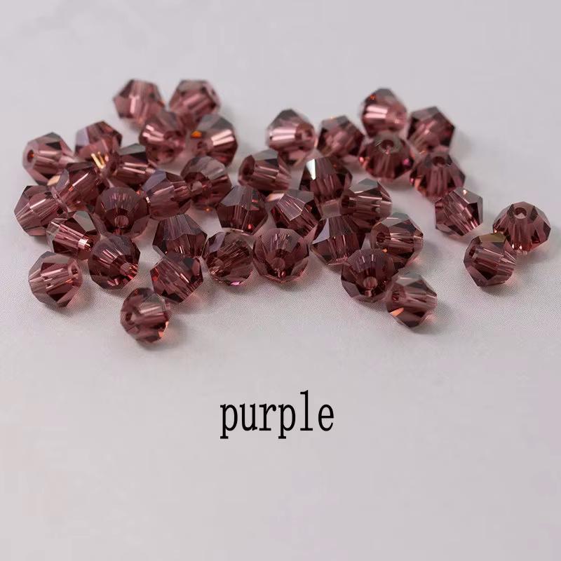 4mm Crystal Bicone Beads 100PCS Faceted Glass Beads Rainbow Loose Craft Beads for Bracelet Necklace Earring Keychain Making DIY