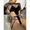 Erotic underwear women's mirror patent leather garters nightclub training sexy bondage uniform one-piece suit