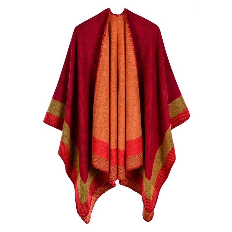 New jacquard frame geometric warm shawl autumn and winter scarf lengthened thickened cape cape