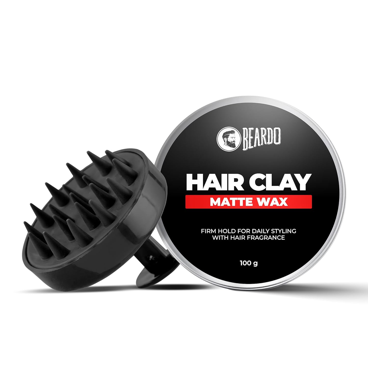 

Beardo Hair Clay Wax for Men with Scalp Massager Set of 1 | Strong Hold Matte Finish Styling Wax Volumizing Texture