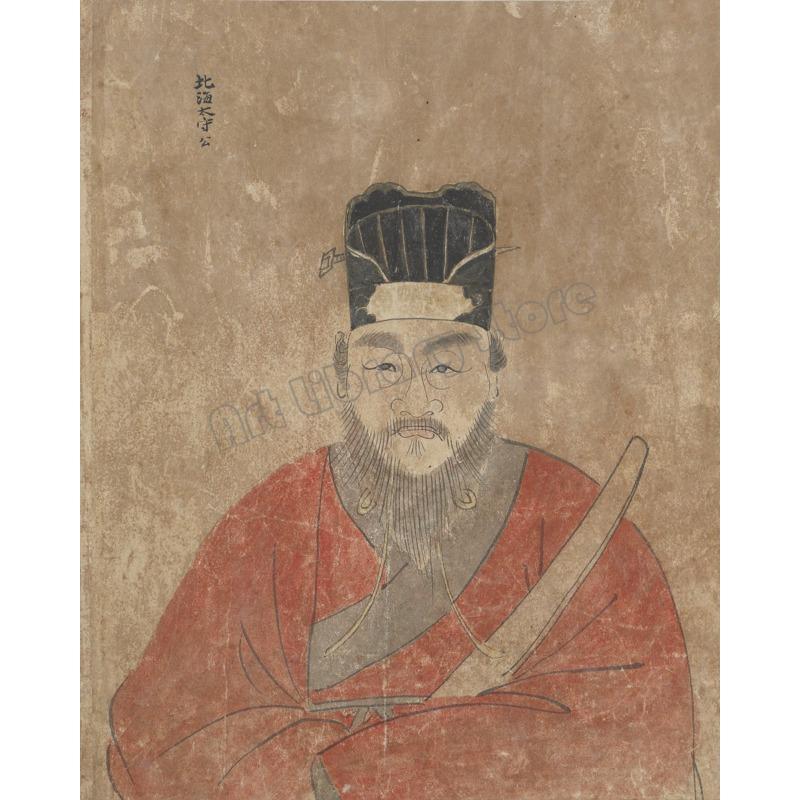 Vintage Chinesische Kaiser in traditioneller Tracht Asiatisches Porträt Poster Leinwandgemälde Wandkunst Bilder Heiminnendekor Geschenk