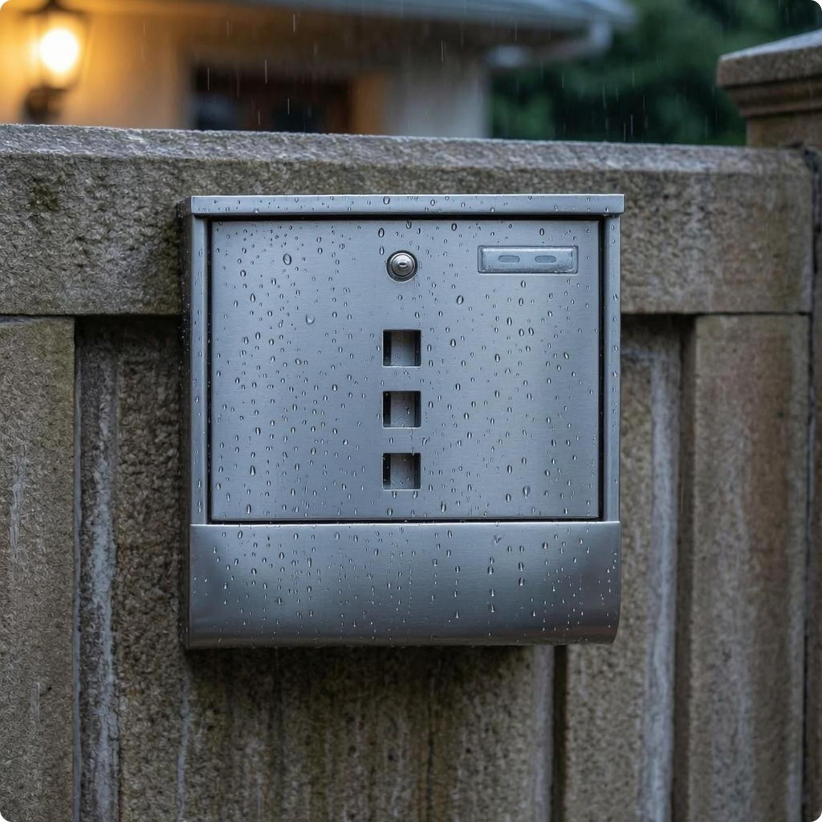 Locking Stainless Steel Mailbox Mail Slot with Viewing Window Curved