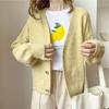 Spring and Autumn Women's Sweater Cardigan Loose Long Sleeve Sweater Tops V-Neck Knit Cardigan