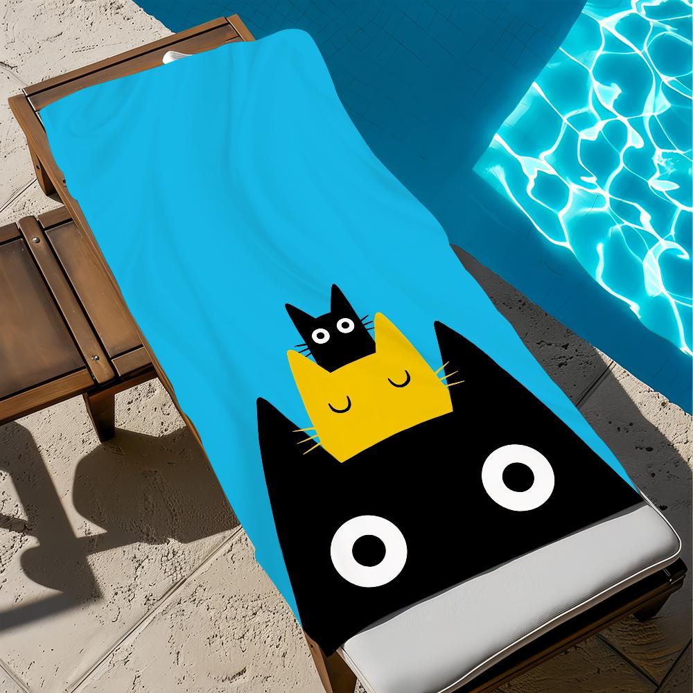fahion funny cute cat M-Merle Goll art Towel Beach Quick Dry Soft Pool Towels Gift for Travel Gym Shower Camping sports