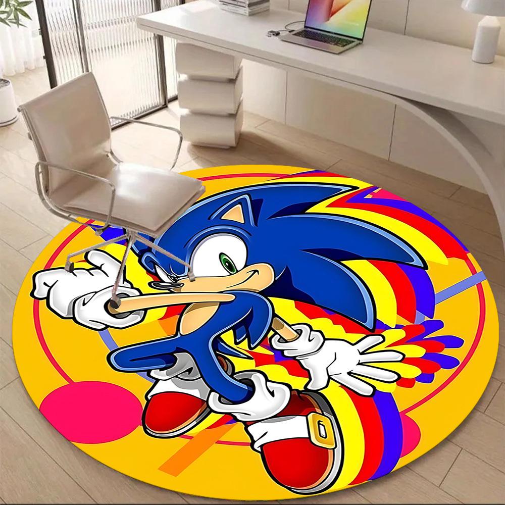 1PC Sonic Colors Office Round Area Rug, Indoor Mat Suitable For Office, Under Office Chairs Bedroom Living Room Home Decor DT1212064
