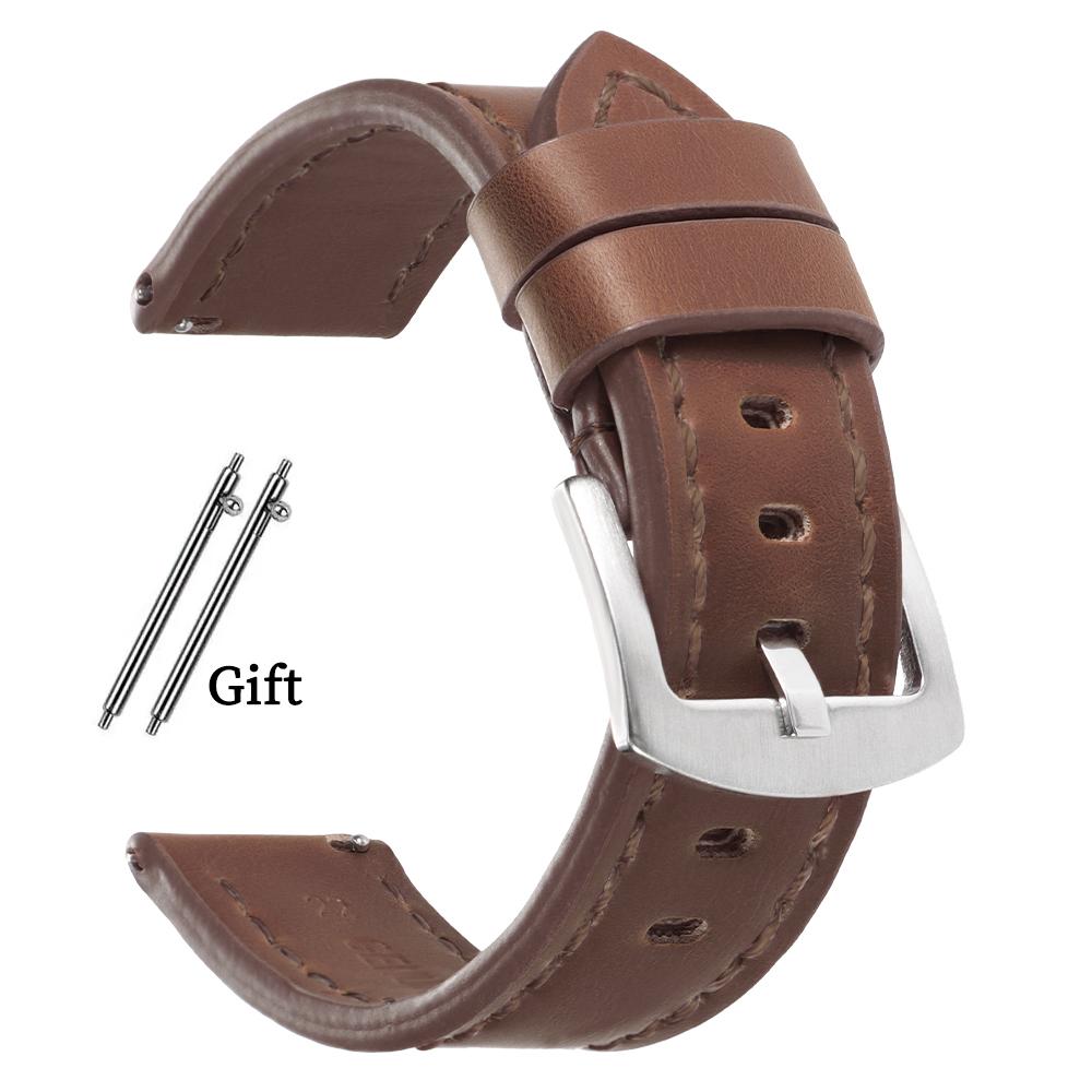 18mm 20mm 22mm 24mm Retro Leather Strap for Huawei Watch GT5/4/3 Calfskin Watch Band for Seiko Quick Release Watches Accessories