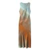 Fashion Style 2024 Summer New Arrival Female Ruched Tie-Dye Floral Print Slit Mid Length Long Length Dress 3031200 330