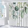 Jit1pc Green Leaf Shower Curtain, a High-End Elegant Bathroom Decor Pattern.