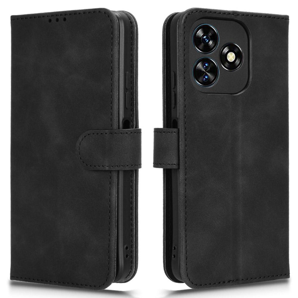 For Oukitel C51 Case Skin-Touch Shockproof Leather Wallet Stand Flip Phone Cover