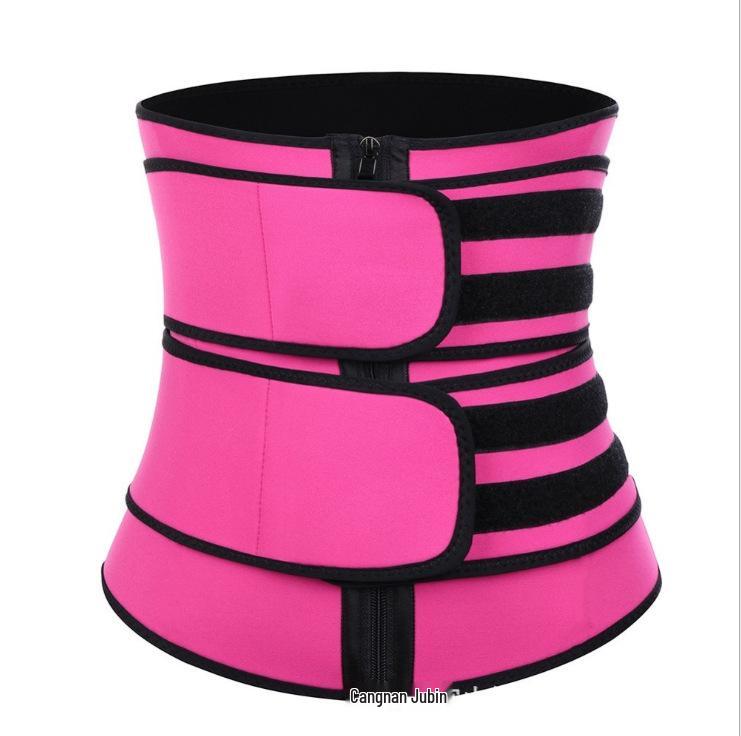 Postpartum Waist Trainer & Sweat-Inducing Body Shaper with Double Belt & Zipper for Abdomen Control