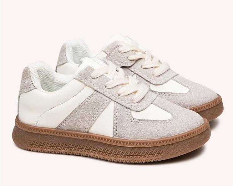 American Fashion Girls Sports Shoes Retro Soft Baseplate Shoes Boys Little White Shoes Children's Moral Training Shoes