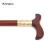 Red Wooden T Traditional Single Joint Walking Stick Decorative Cospaly Party Wood Walking Cane Halloween Mace Wand Crosier 90cm