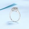 925 Sterling Silver Women's Irregular Rectangle Moissanite Ring, PT950 Gold-Plated, Light Luxury Niche Diamond Design.