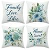 4 Piece Decorative Pillow Covers Set Perfect For Home Decor And Bedding Featuring Charming Watercolor Blue Floral Design And