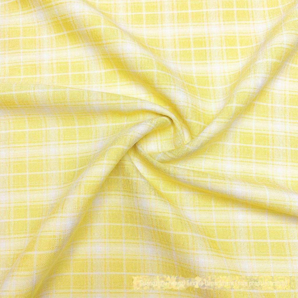 Dámské jarní/letní kostkované polyesterové košilové šaty z žakárové tkaniny barvené přízí