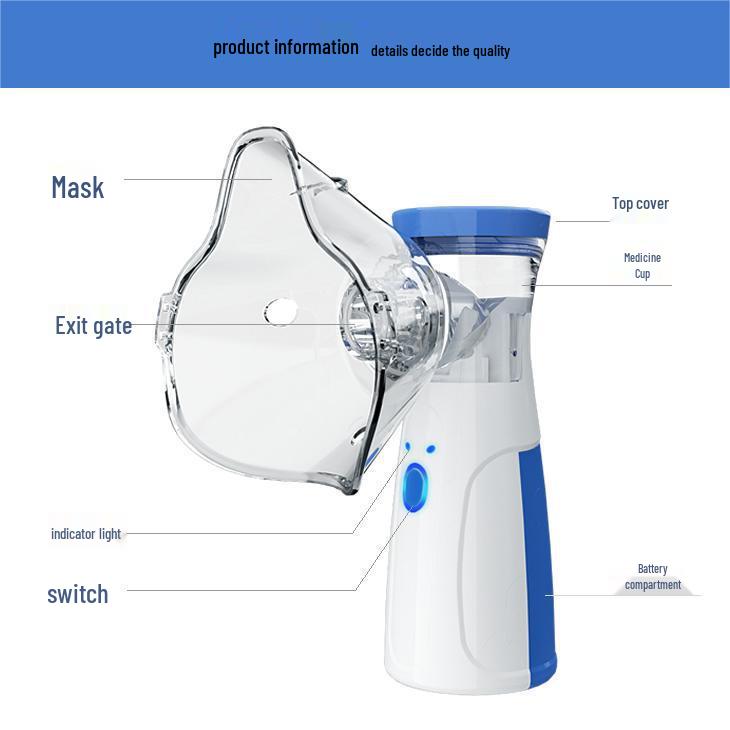 Portable Micro-Grid Handheld Nebulizer with Small Mask for Home Use