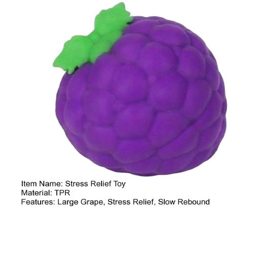 Large Grape Stress Relief Toy, Slow Rebound Fake Purple Grape Squeeze Toy, Hand Relaxation Stress Ball Fidget Toy for Kids Adults