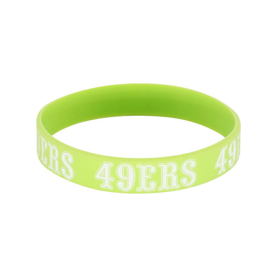 Irregular Shape Silicone Wristband with Color Print and Embossed Pattern