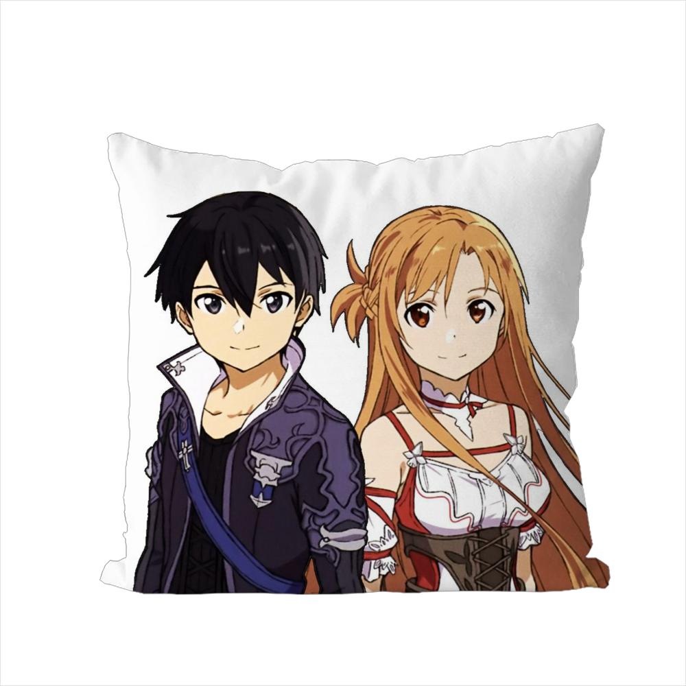 Sword Art Online Pillow Case For Car Sofa Decorative Home Doublesided Print Plush Square Throw Pillow Cushion Cover