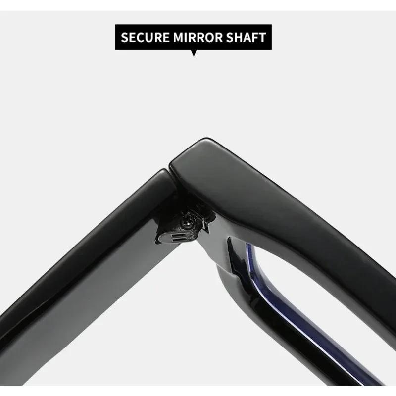 Blue-Light-Blocking Black Square Men'S Glasses Frame Optical Blue Light Reading Glasses Classic Computer Glasses Plane Mirror