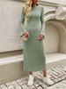 Women's Slim Fit Flared Sleeve Solid Color Knit Dresses