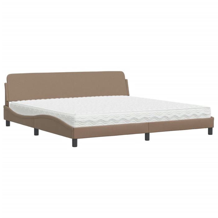 VidaXL Lit avec matelas cappuccino 200x200 cm similicuir 3208481