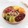 Glass Fruit Plate Nut Storage Box Double Layer Candy Snack Bowl Storage Box Fruit Container With Wooden Lid For Home Kitchen