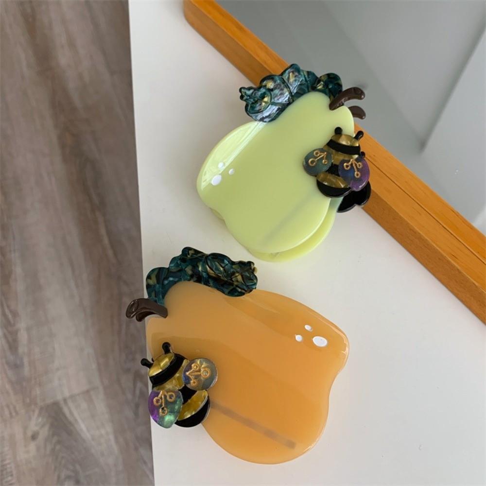 Waterproof Acetic Acid Hair Claw Sweet Acetate Hairgrips Bee Pear Shark Clip  Ponytail Holder
