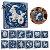 Faux Pearl Painting Kit DIY Kit 12 Zodiac Signs Rhinestone Art Set for Adults Beginners Handmade Wooden Frame Fake Wall Decoration Crafts