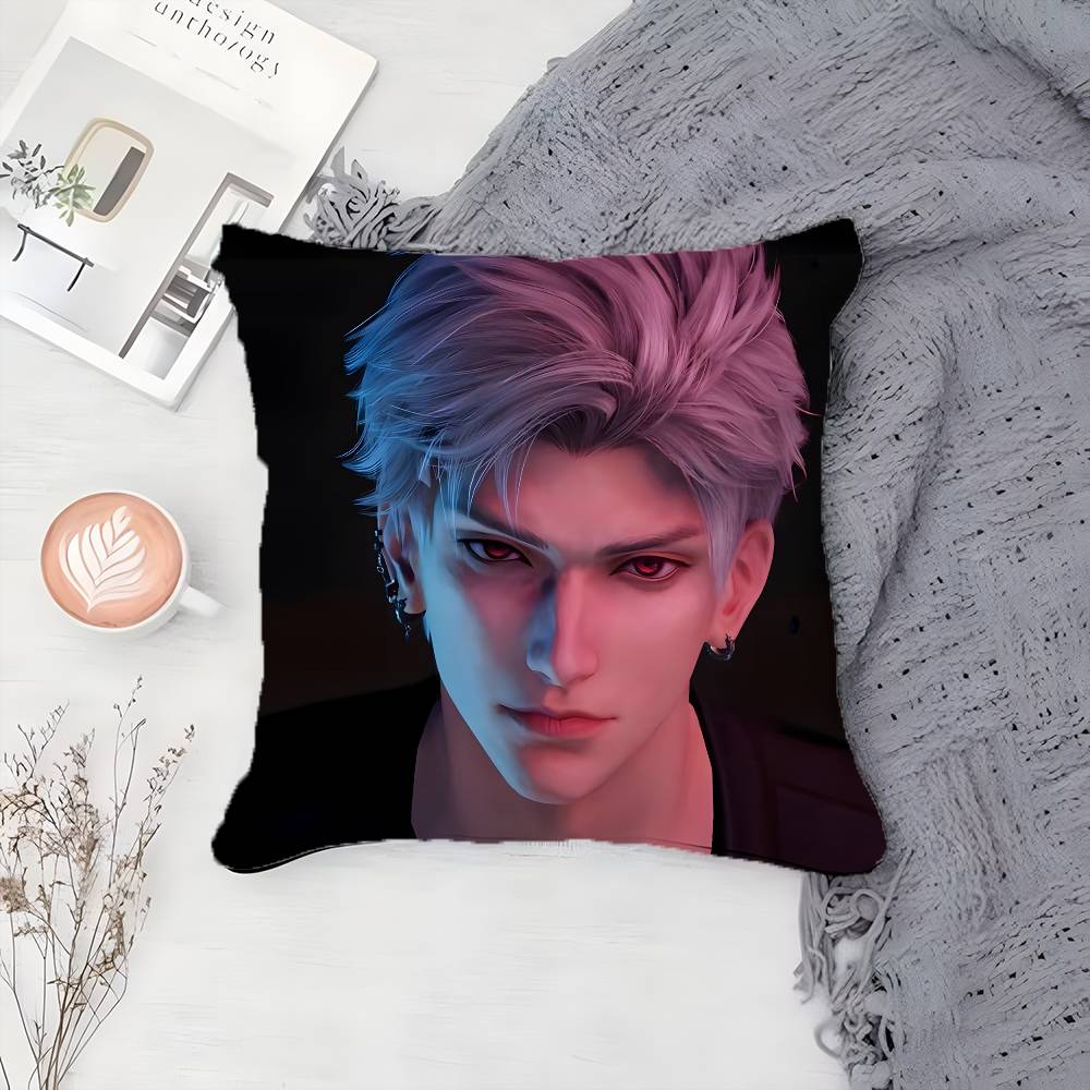 L-Love And Deepspace-MT Handsome Man Sylus Pillow Case Printing Pillowcase Living Room Sofa Cushion Cover Bedroom Room Decor